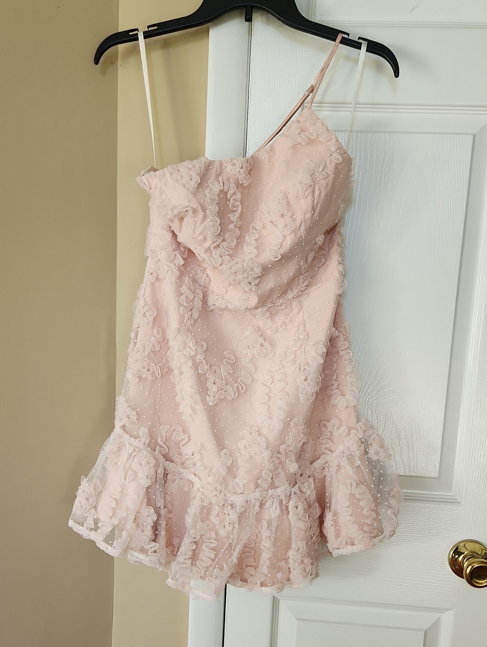 Super Prerty Soft Peqch Dress, One Strap, Size Medium
